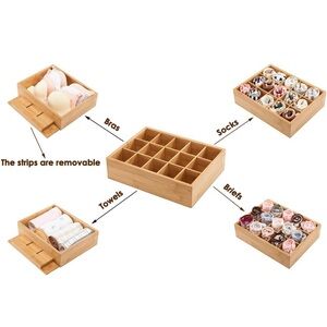 Natural Bamboo Storage Organizer for Home